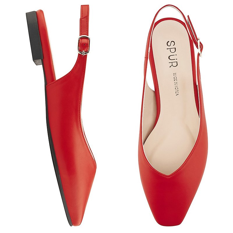 PRE-ORDER SPUR 露跟平底鞋  QS7018 RED - 女款皮鞋 - 其他材质 