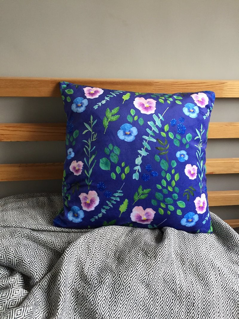 朱槿 花朵抱枕 绒毛抱枕-含枕芯 - 枕头/抱枕 - 聚酯纤维 蓝色