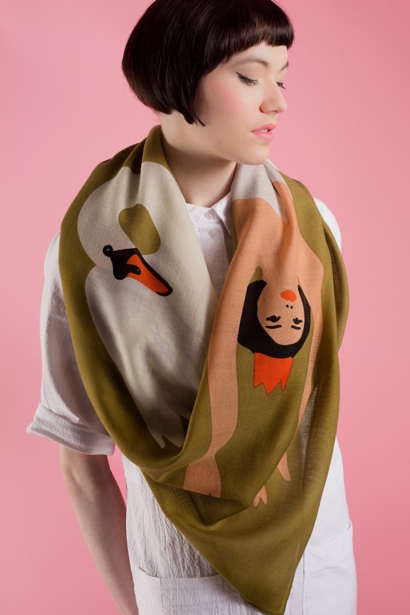 天鹅公主羊毛围巾 | Karen Mabon - 围巾/披肩 - 羊毛 卡其色