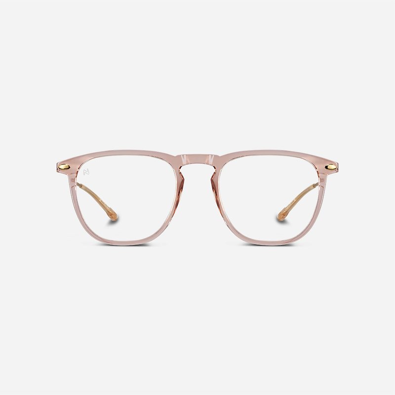 法国 Nooz 抗蓝光造型平光眼镜镜脚便携款(透明镜片)-矩形-石英粉 - 眼镜/眼镜框 - 其他材质 黑色