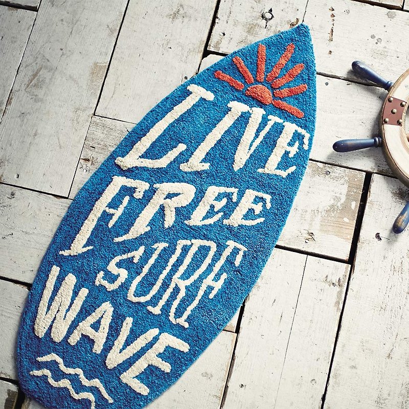 Surf Board- 冲浪板造型地垫 - 地垫/地毯 - 棉．麻 蓝色