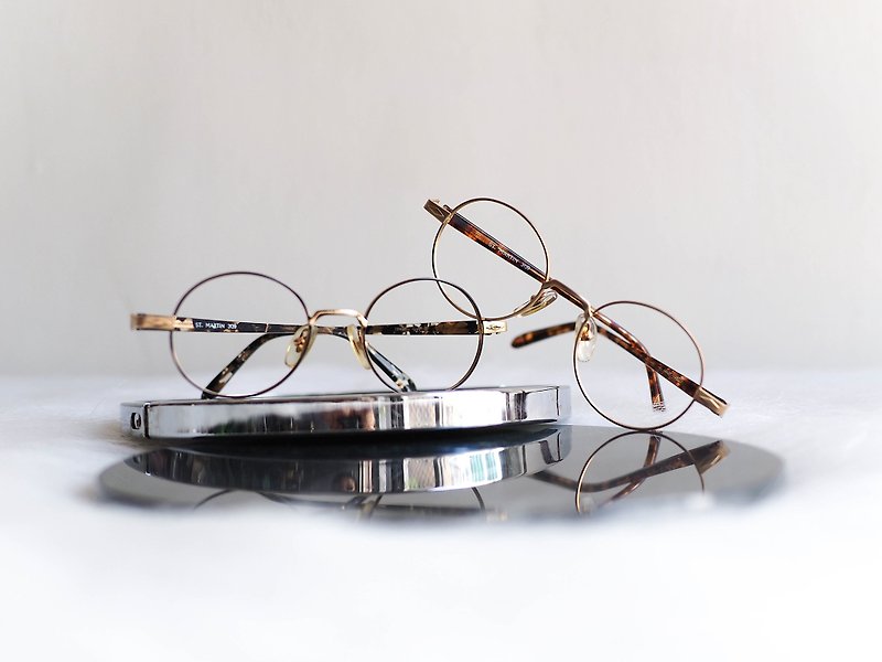 河水山 - 福岛菱型渲花周末派对 金丝雕花镜椭圆框眼镜 / glasses - 眼镜/眼镜框 - 其他金属 金色