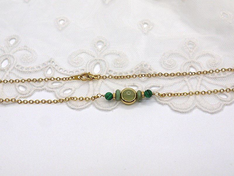 Riitta 手作 葡萄玛瑙 孔雀石 项链 - 项链 - 宝石 绿色