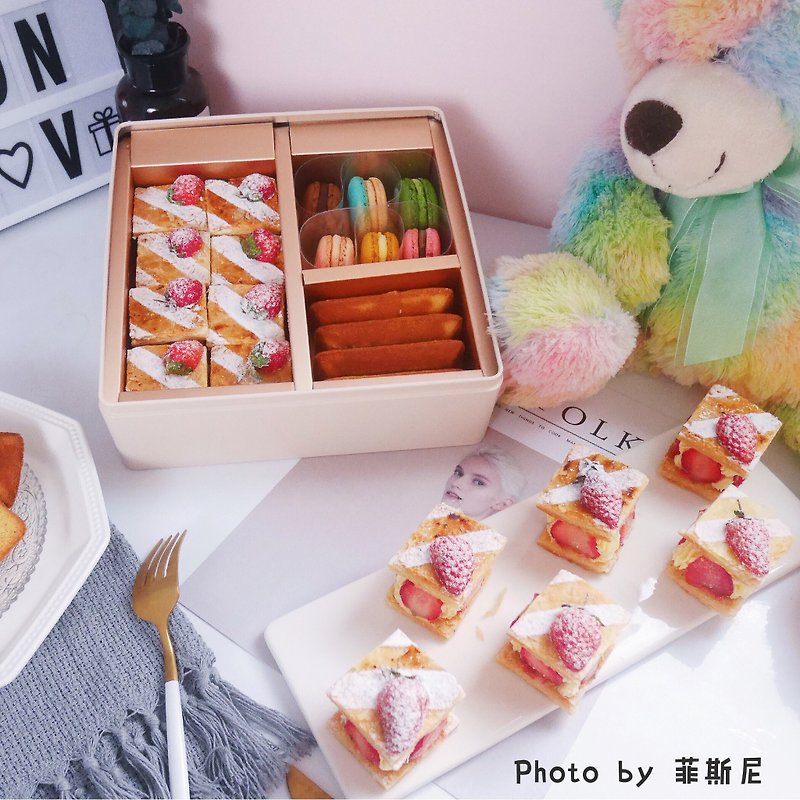 【售完】【莓开眼笑】年节马卡龙礼盒 - 蛋糕/甜点 - 新鲜食材 粉红色