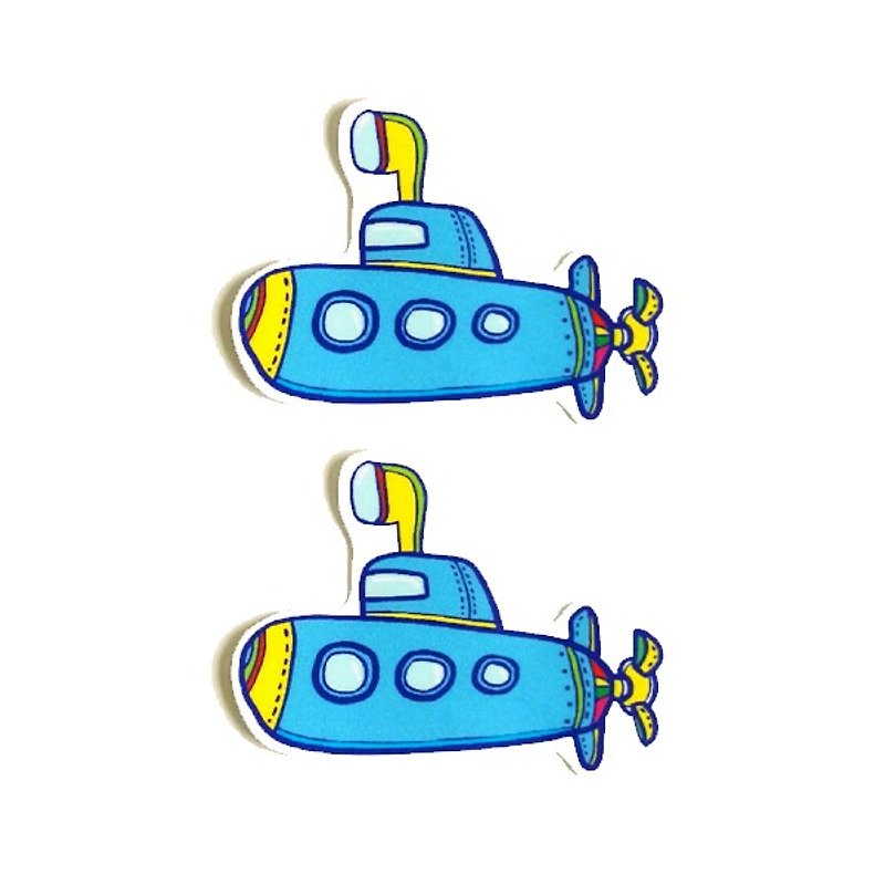 1212玩乐设计 逗趣到处贴 防水贴纸-潜水艇 - 贴纸 - 防水材质 蓝色