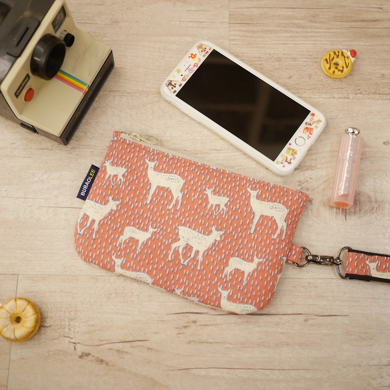 少妇的手提包│5.5寸手机专属:::花鹿 - 手提包/手提袋 - 棉．麻 粉红色
