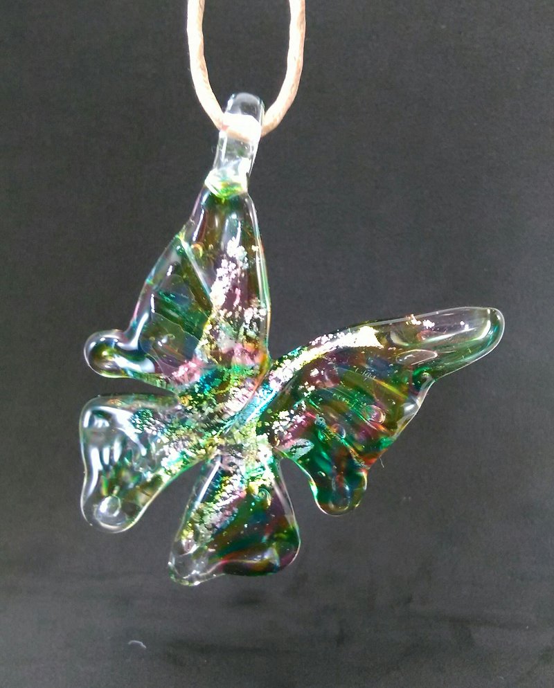キラキラ蝶々 - 项链 - 玻璃 绿色