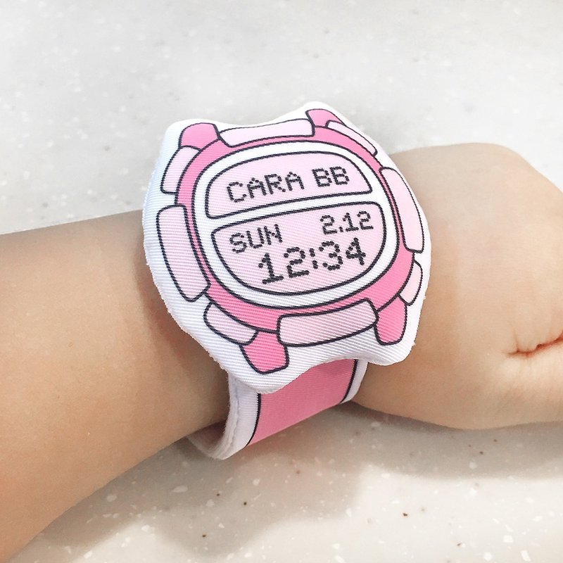 我的第一只布手表(定制化)My first Baby Watch (D03A07) - 满月礼盒 - 棉．麻 粉红色