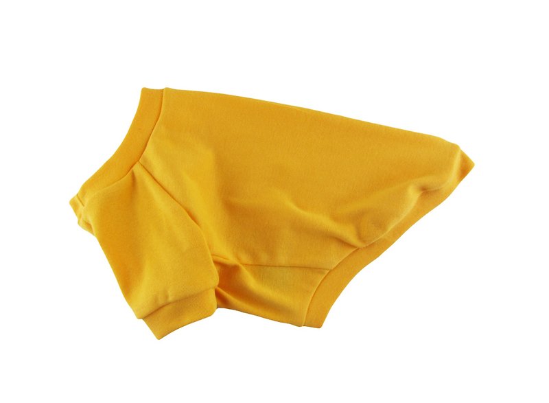 Yellow 1 x 1 Cotton Rib Knit Tee, Dog T-shirt, Dog Apparel - 衣/帽 - 其他材质 黄色