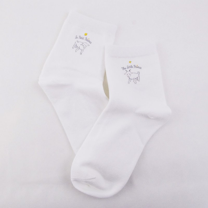 小王子经典版授权-短袜(白),AA01 - 袜子 - 棉．麻 白色