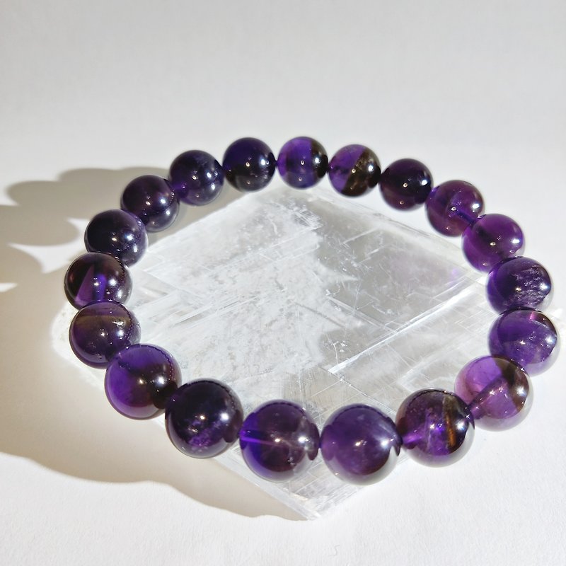 紫水晶 Amethyst 11mm 12mm 乌拉圭 - 手链/手环 - 水晶 紫色