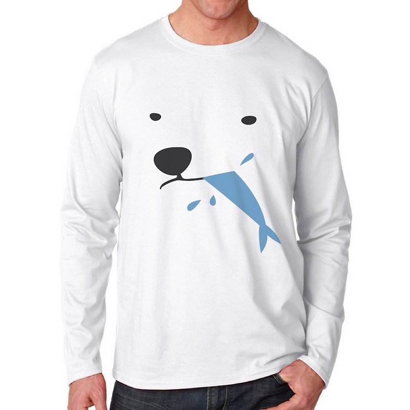 POLAR AND FISH, Changeable color long-sleeve t-shirt - 中性连帽卫衣/T 恤 - 棉．麻 白色