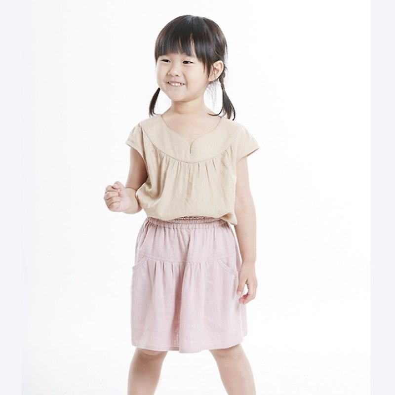 N0252 可爱女童蛋糕口袋裙-彩凤仙 - 其他 - 棉．麻 粉红色