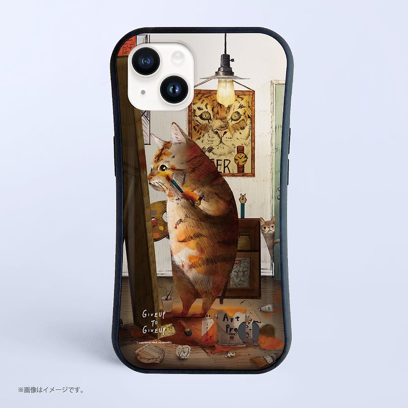 The cat who wants to be a tiger./耐衝撃グリップiPhoneケース - 手机壳/手机套 - 塑料 白色