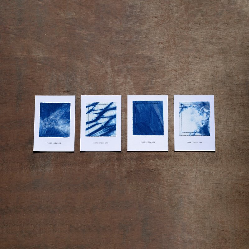 Fabric Dyeing Lab 系列-明信片组(四入) 限量染制品 - 卡片/明信片 - 棉．麻 蓝色