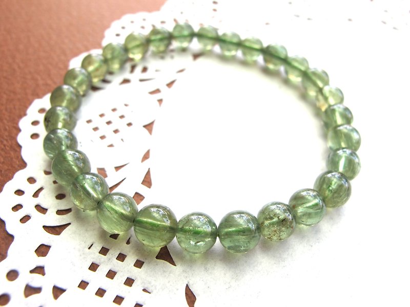 【翠】7mm绿磷辉 - 手创天然石系列 - 手链/手环 - 水晶 绿色