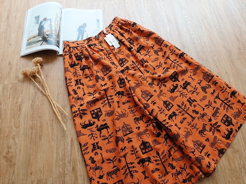 Vintage下着 / 宽裤 no.57 - 女装长裤 - 其他材质 橘色