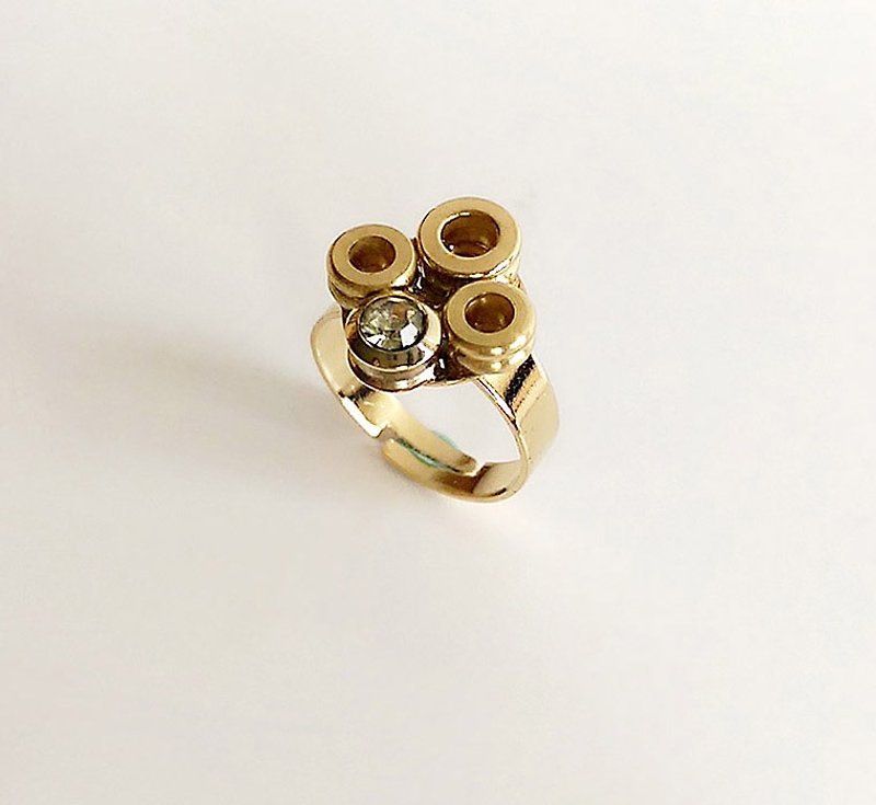 [ 原铜 ] 手作 黄铜 锆石 • 戒指 - 戒指 - 其他金属 金色