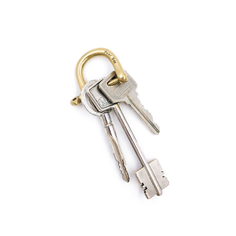 黄铜大马蹄钥匙钩环 - 钥匙链/钥匙包 - 铜/黄铜 金色
