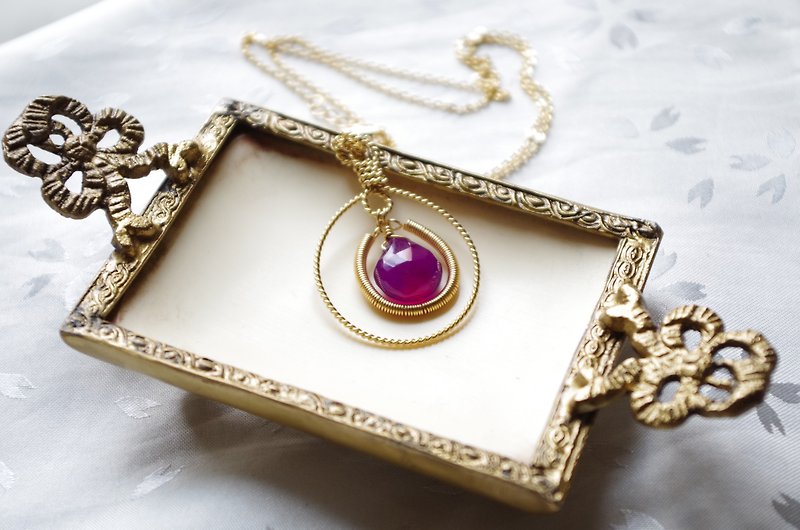 パープルカルセドニーのペンダント - 项链 - 宝石 紫色