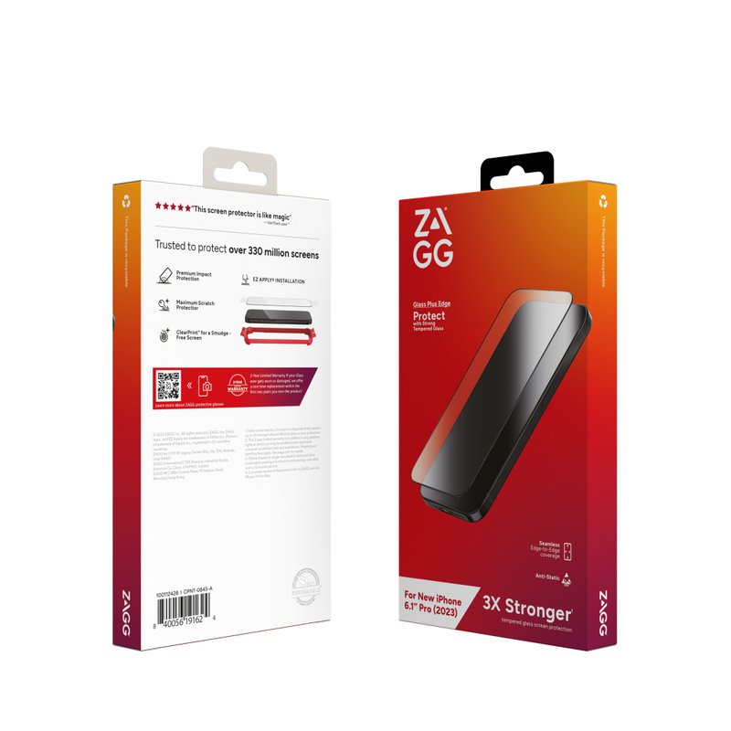 ZAGG iPhone 15 Glass Elite Edge Privacy 全覆盖防偷窥玻璃保护 - 手机配件 - 玻璃 透明