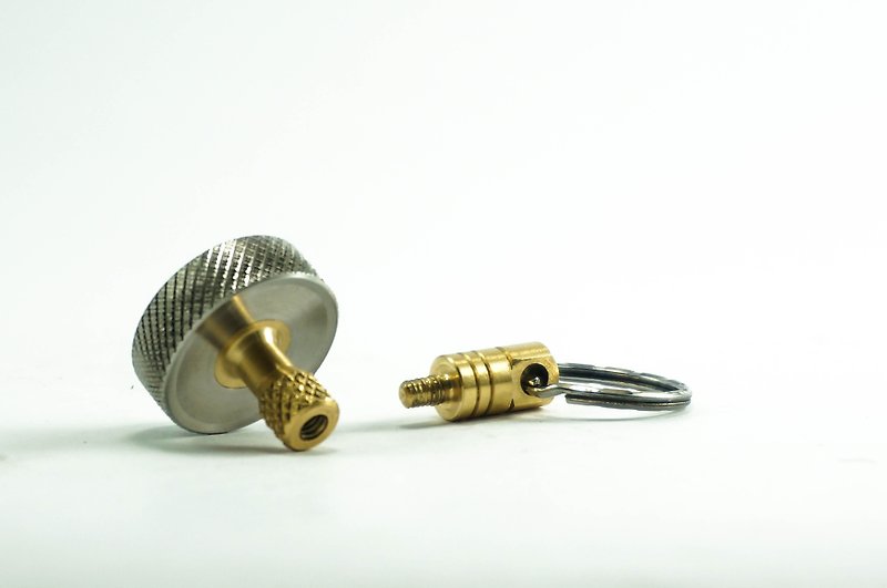 EDC Top 携带式手工金属陀螺挂饰_铜+不锈钢制螺纹版 - 钥匙链/钥匙包 - 其他金属 