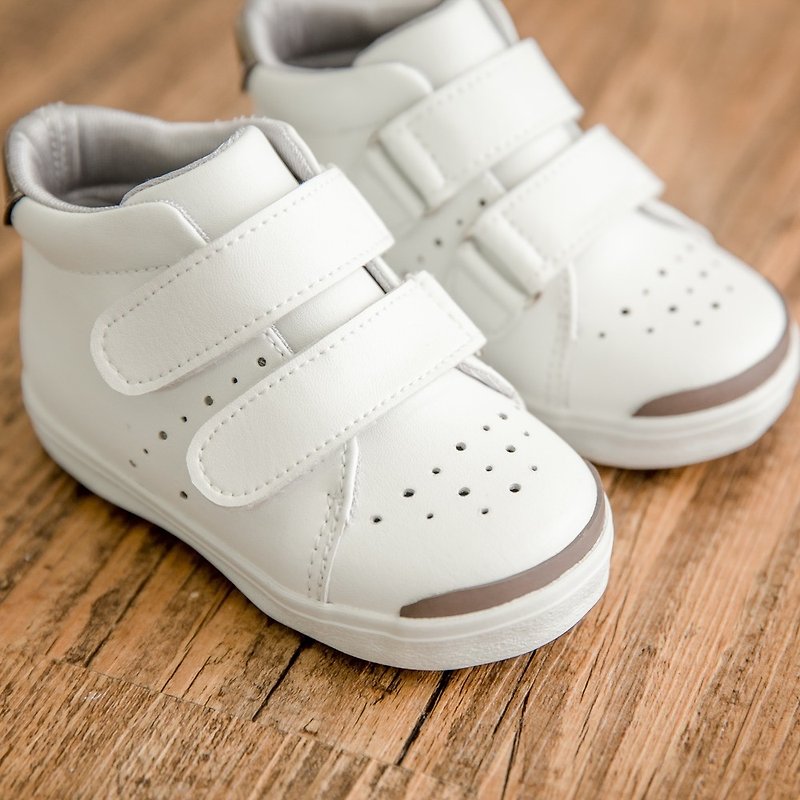 William白色高筒休闲鞋(金属灰) - 童装鞋 - 其他材质 白色