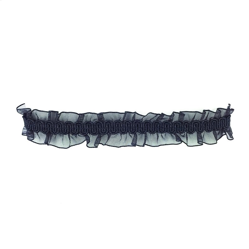 Velvet Crochet Choker - 项链 - 其他材质 黑色