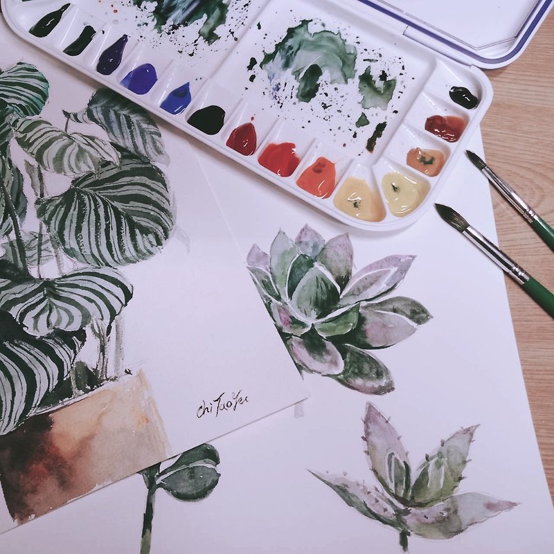 一人成团 疗愈植物水彩画 享受画笔与颜料的乐趣 - 插画/绘画/写字 - 纸 