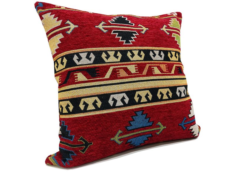 Woven Cotton Pillow cases Handmade Decorative Pillow Covers Tribal pillow - 枕头/抱枕 - 棉．麻 红色