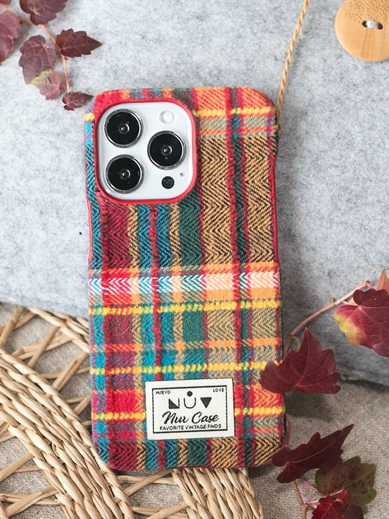 iPhone 7 Plus iPhone 8 Plus 织物保护套条纹秋冬复古风格 - 手机配件 - 棉．麻 咖啡色