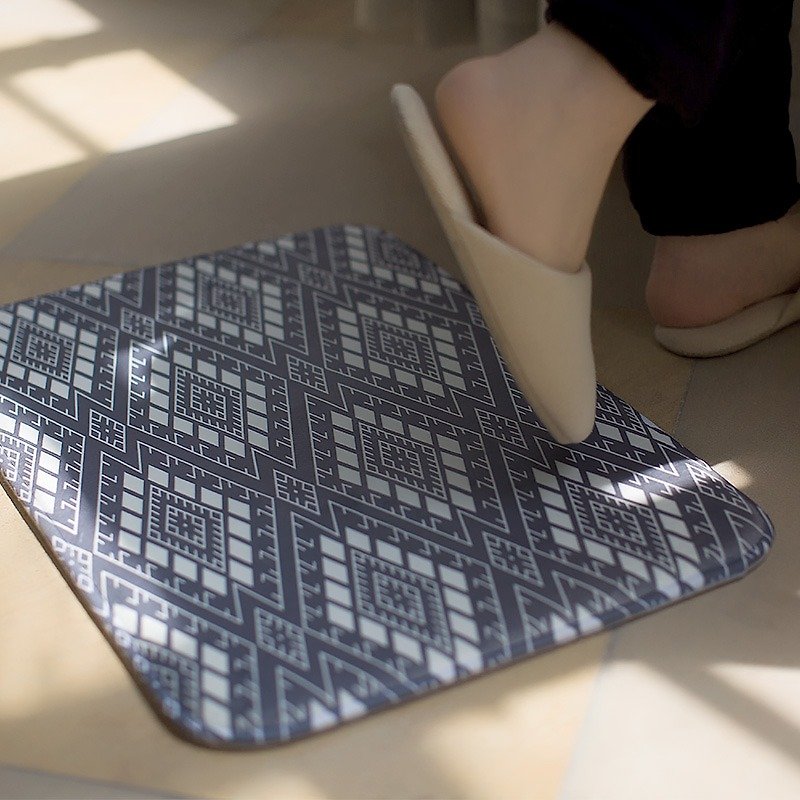 几何 原创设计中式民族日式复古浴室门口床前脚踏垫地毯地垫 - 被子/毛毯 - 聚酯纤维 灰色