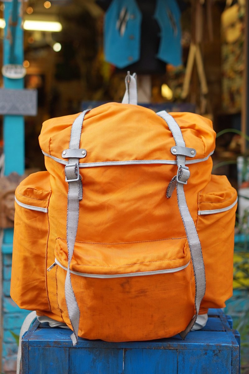 EARTH.er  :: Vintage系列 :: │西德制复古登山背包 ● Vintage Orange Hiking Rucksack made in West Germany │ - 后背包/双肩包 - 其他材质 橘色