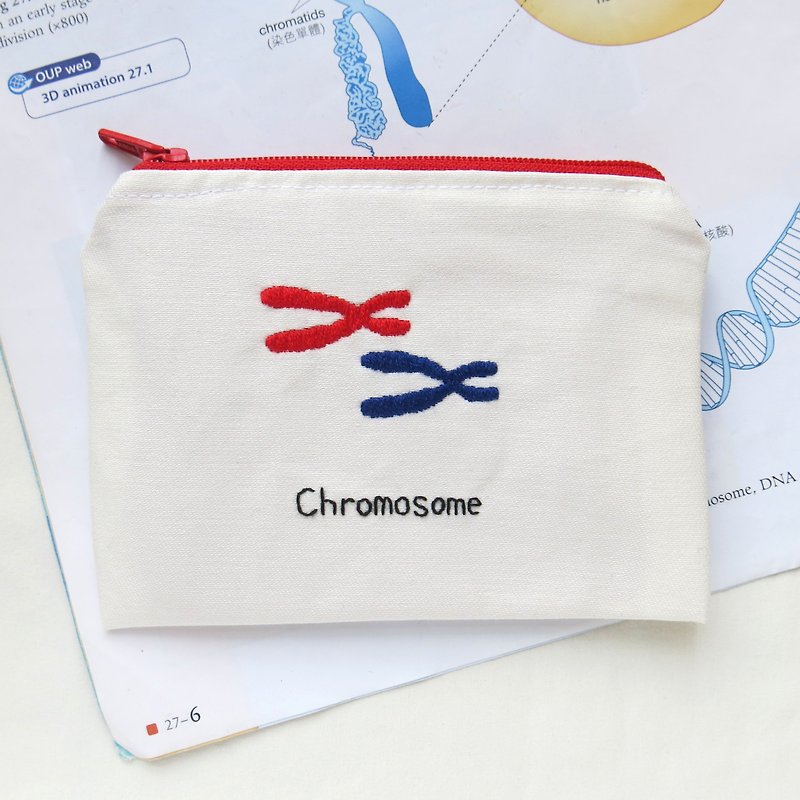 染色体 Chromosome / 生物学 零钱包 笔袋 - 零钱包 - 绣线 红色