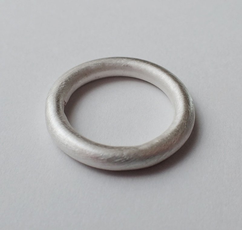 纯银 戒指, 3MM圆线, 实心, 手工 - 戒指 - 纯银 银色