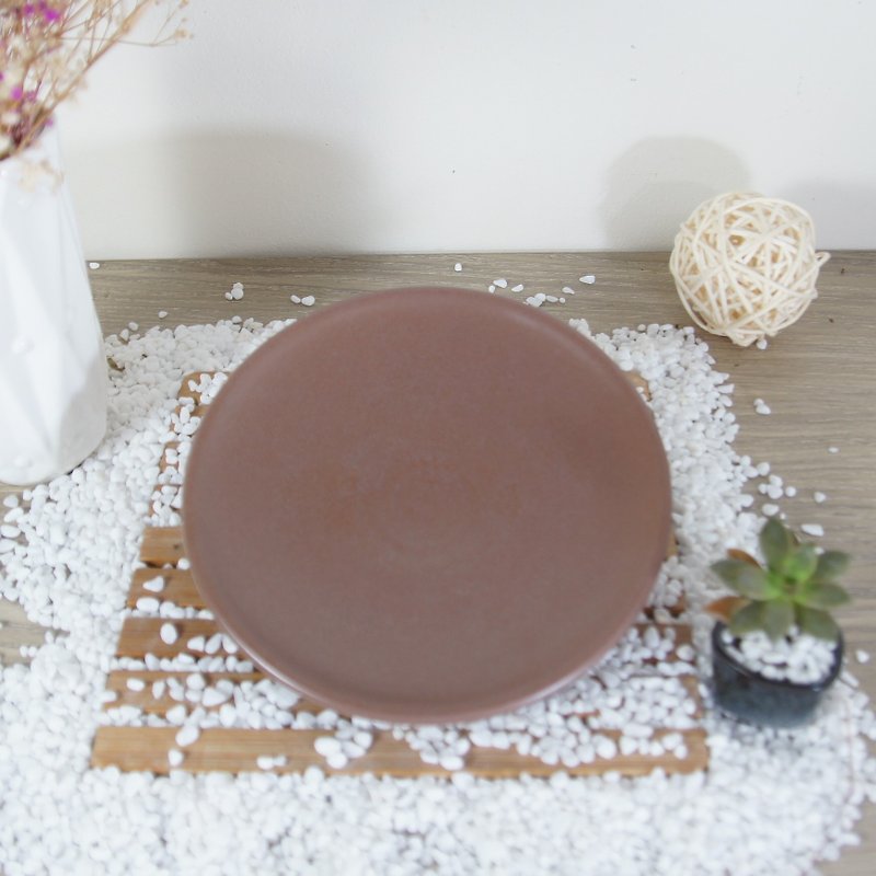 粉紫陶盘,餐盘,菜盘,茶盘,水果盘,点心盘-直径约15.3厘米 - 浅碟/小碟子 - 陶 粉红色