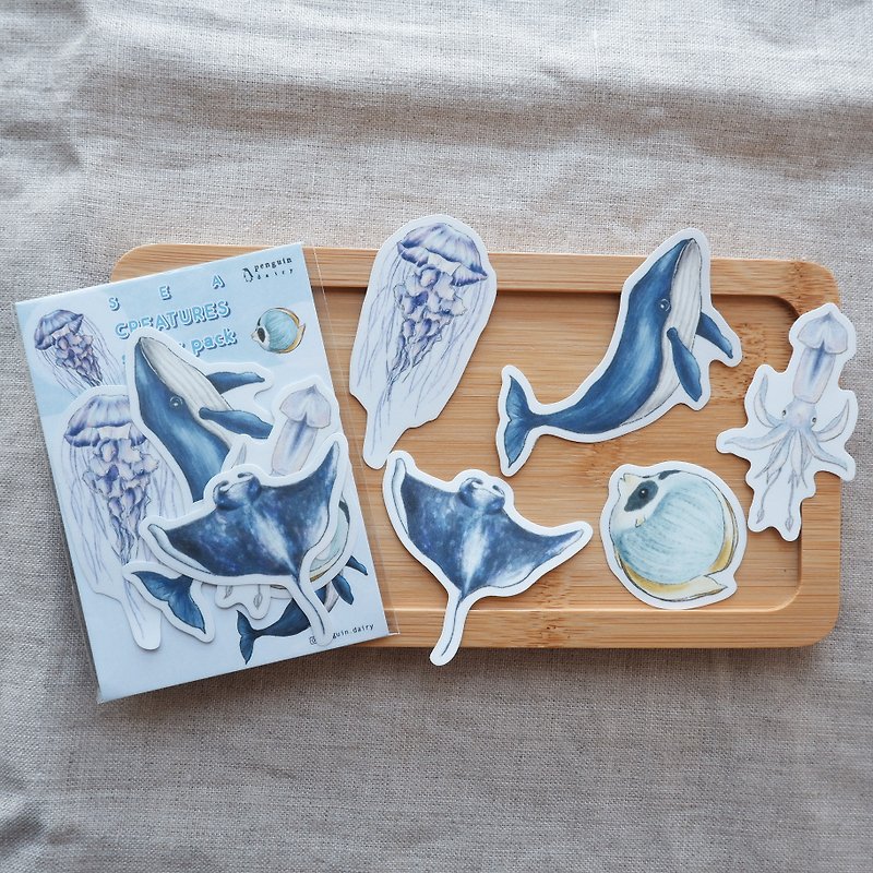动物贴纸 | 海洋生物贴纸包 | sea creature sticker pack - 贴纸 - 纸 