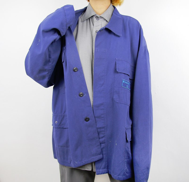 Back to Green::欧洲工装 胸口布章//Workers Jacket Vintage - 男装外套 - 棉．麻 