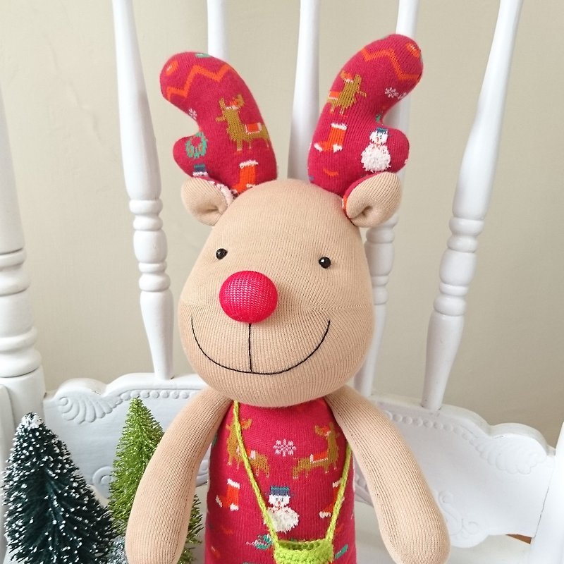 圣诞麋鹿(大) / 玩偶 / 袜子娃娃 / 圣诞礼物 - 玩偶/公仔 - 棉．麻 