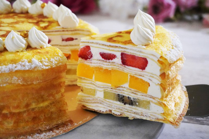 水果千层蛋糕  (蛋奶素 / 可宅配 / 生日蛋糕) 母亲节蛋糕 - 蛋糕/甜点 - 其他材质 