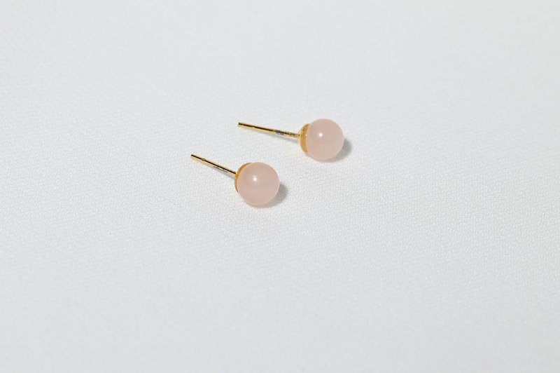 7mm圆珠耳环 / 粉晶 / 耳钉 老件 / JIEGEM   姊的珠宝盒 - 耳环/耳夹 - 宝石 粉红色