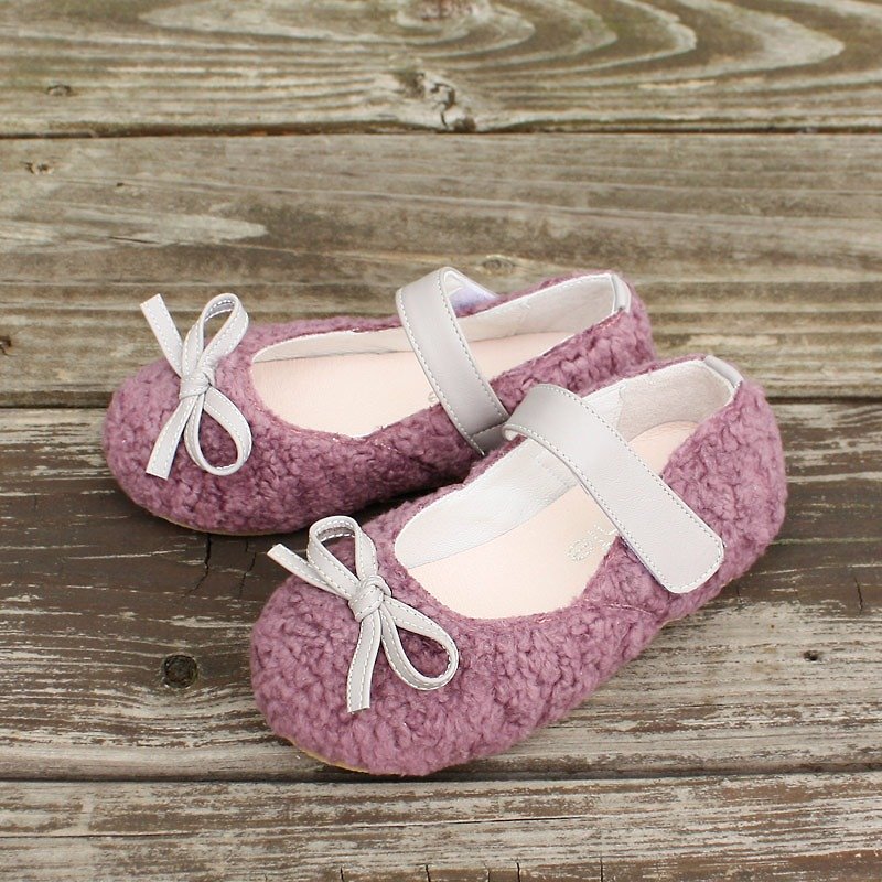 AliyBonnie童鞋 暖呼呼毛儿娃娃鞋-紫罗兰 - 童装鞋 - 棉．麻 紫色
