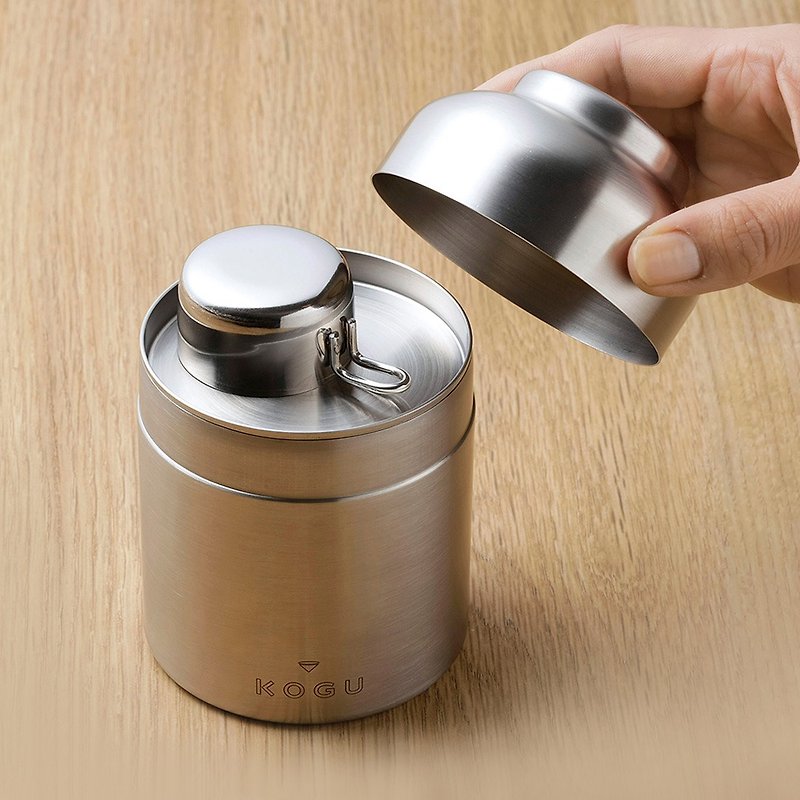 日本下村KOGU 日制18-8不锈钢储豆罐(附量匙10g) - 咖啡壶/周边 - 不锈钢 银色