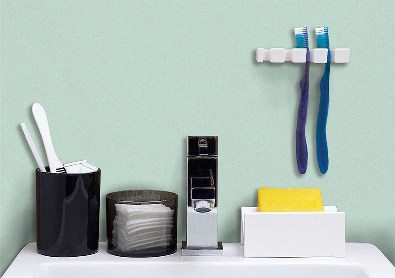 N型牙刷架及置物盒组  Toothbrush holder& Storage Bottles - 卫浴用品 - 压克力 
