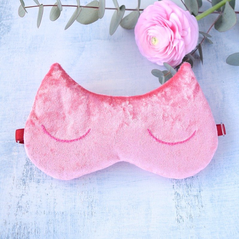 Charming Lady Cat 眼罩/旅游/睡眠/猫 - 眼罩 - 聚酯纤维 粉红色