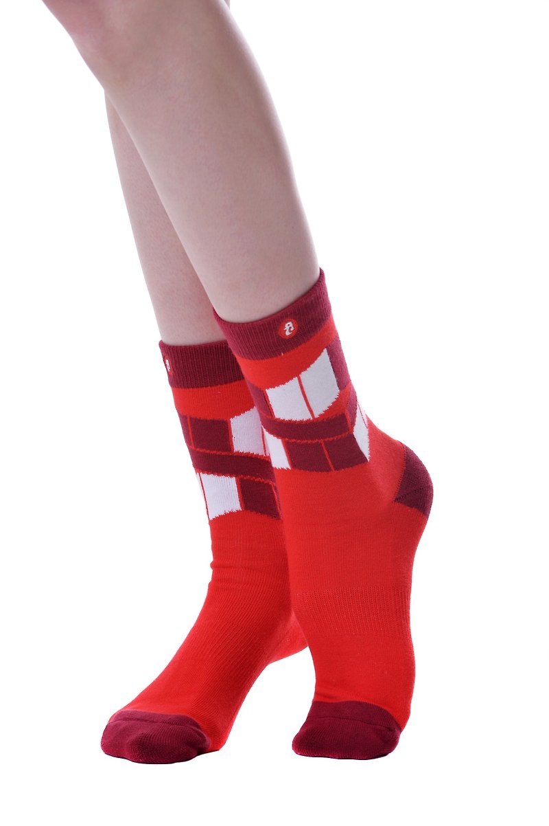 美国Fools Day针织袜子－红旗 - 袜子 - 棉．麻 红色