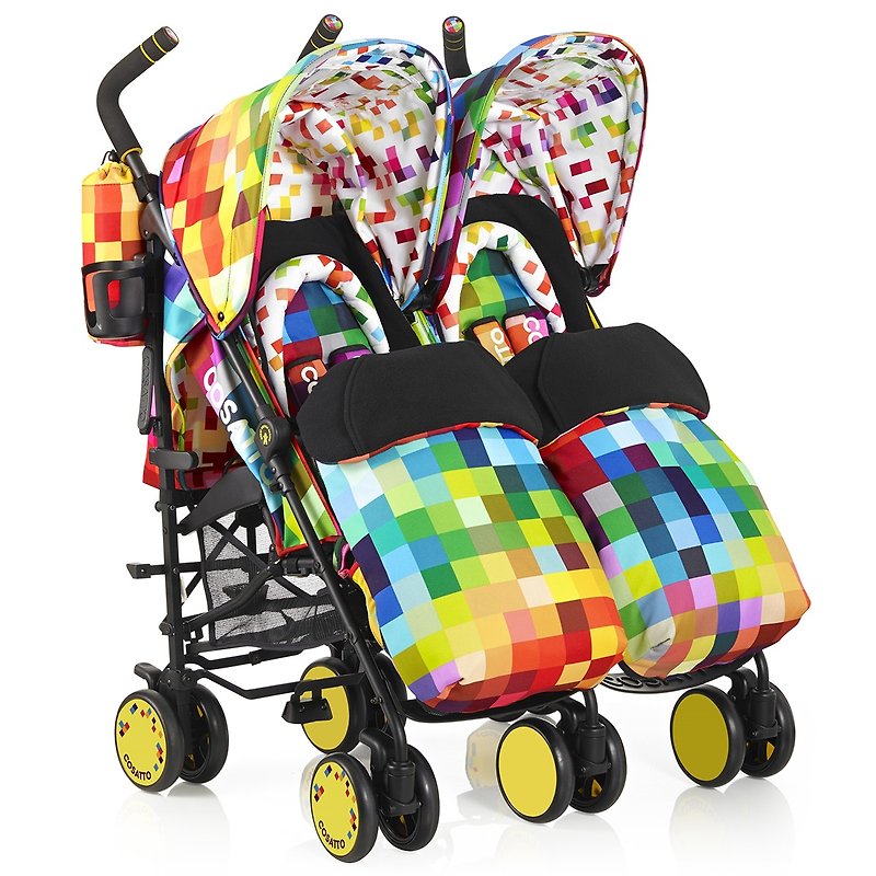 英国 Cosatto Supa Dupa 双人婴儿车 - Pixelate - 婴儿车/手推车 - 其他材质 多色