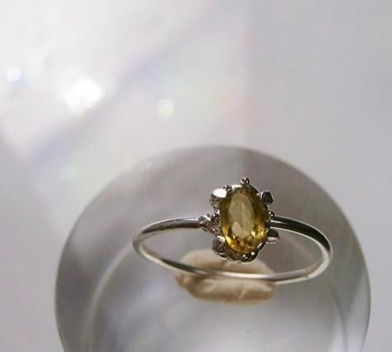 半貴石のシルバーリング - 戒指 - 宝石 橘色