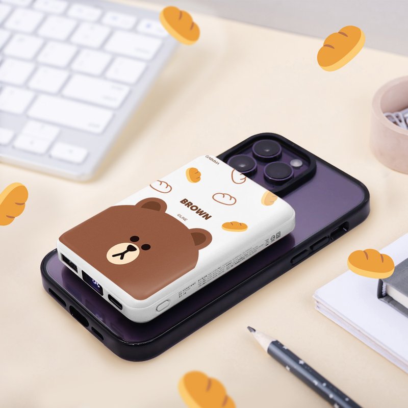 GARMMA LINE FRIENDS 磁吸无线行动电源 面包熊大 - 充电宝/传输线 - 其他金属 