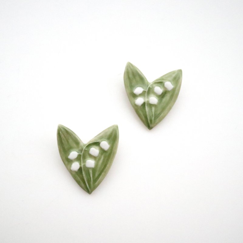 Lily of the valley brooch - 胸针 - 瓷 绿色
